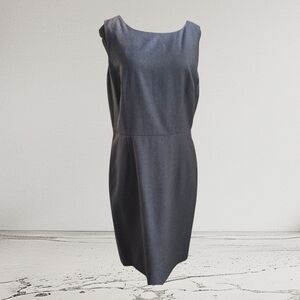 Brooks Brothers Blue Gray Sheath Mini Dress Sleeveless Scoop Neck Size 10
